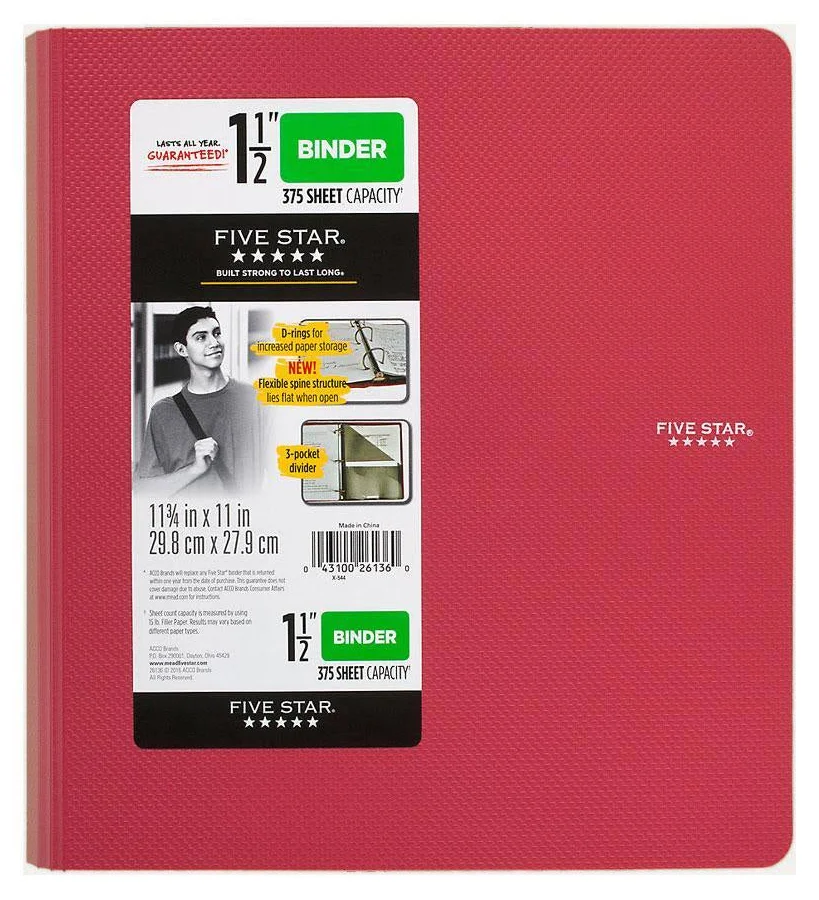 Product image 1 of 1 for Five Star Binder 1.5"