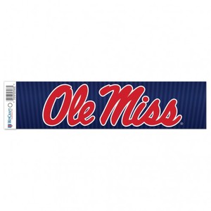 image of: Ole Miss Script Bumper Sticker Decal 3x12 Navy