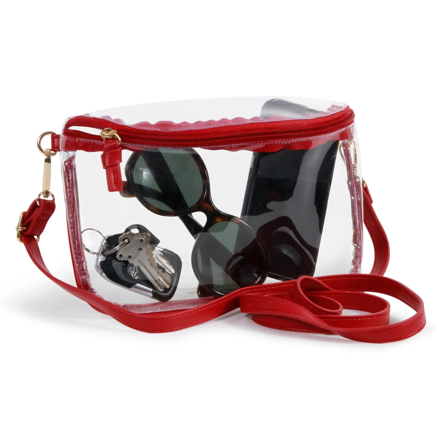 image of: Crimson Red Clear Sling Purse By Desden