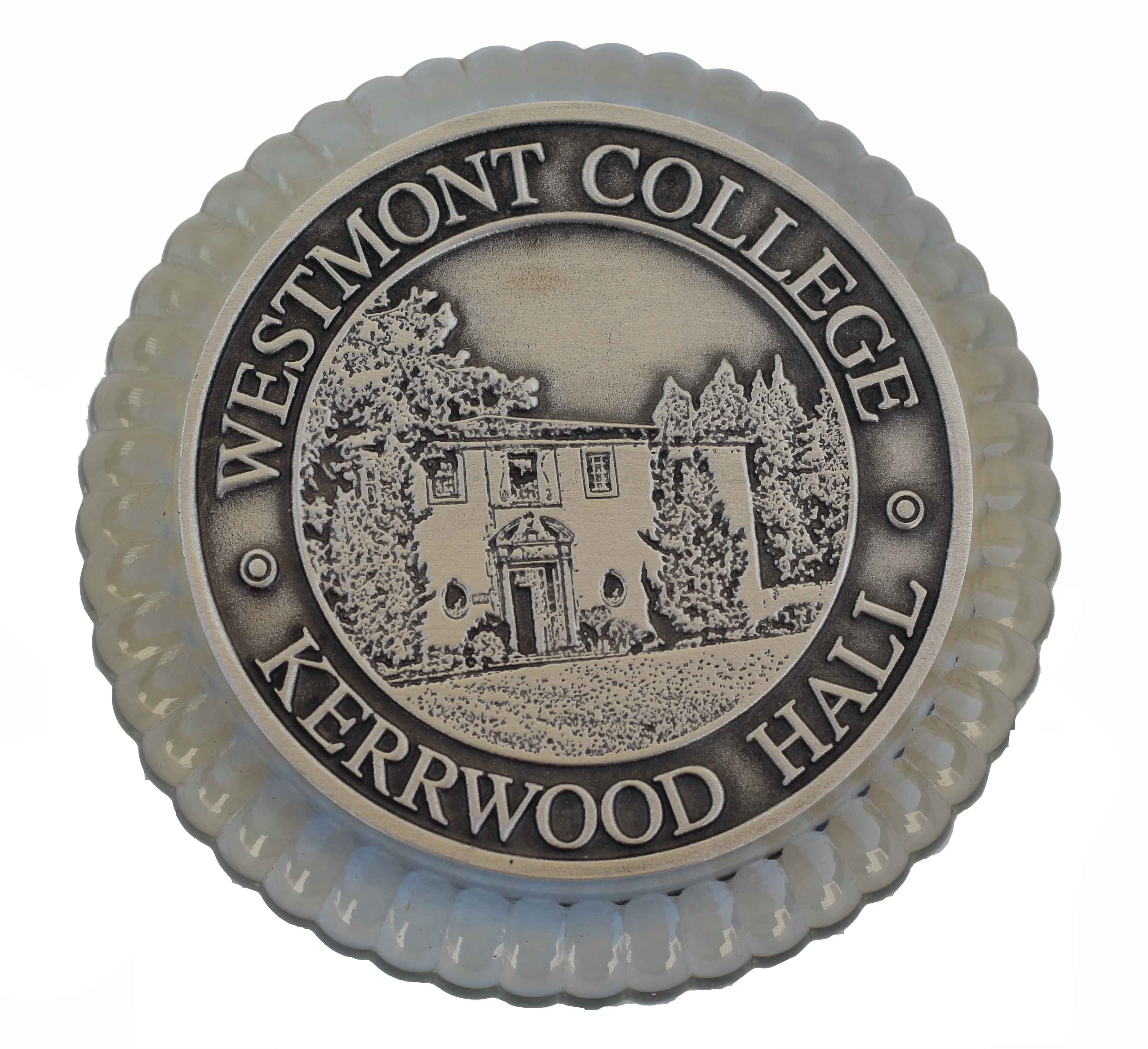 image of: Crystal and Silver Kerrwood Hall Paperweight
