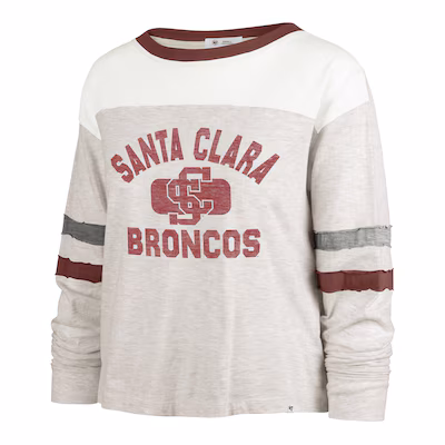 image of: Santa Clara Broncos 47 Brand Women's All Class Lena Long Sleeve Tee, Natural