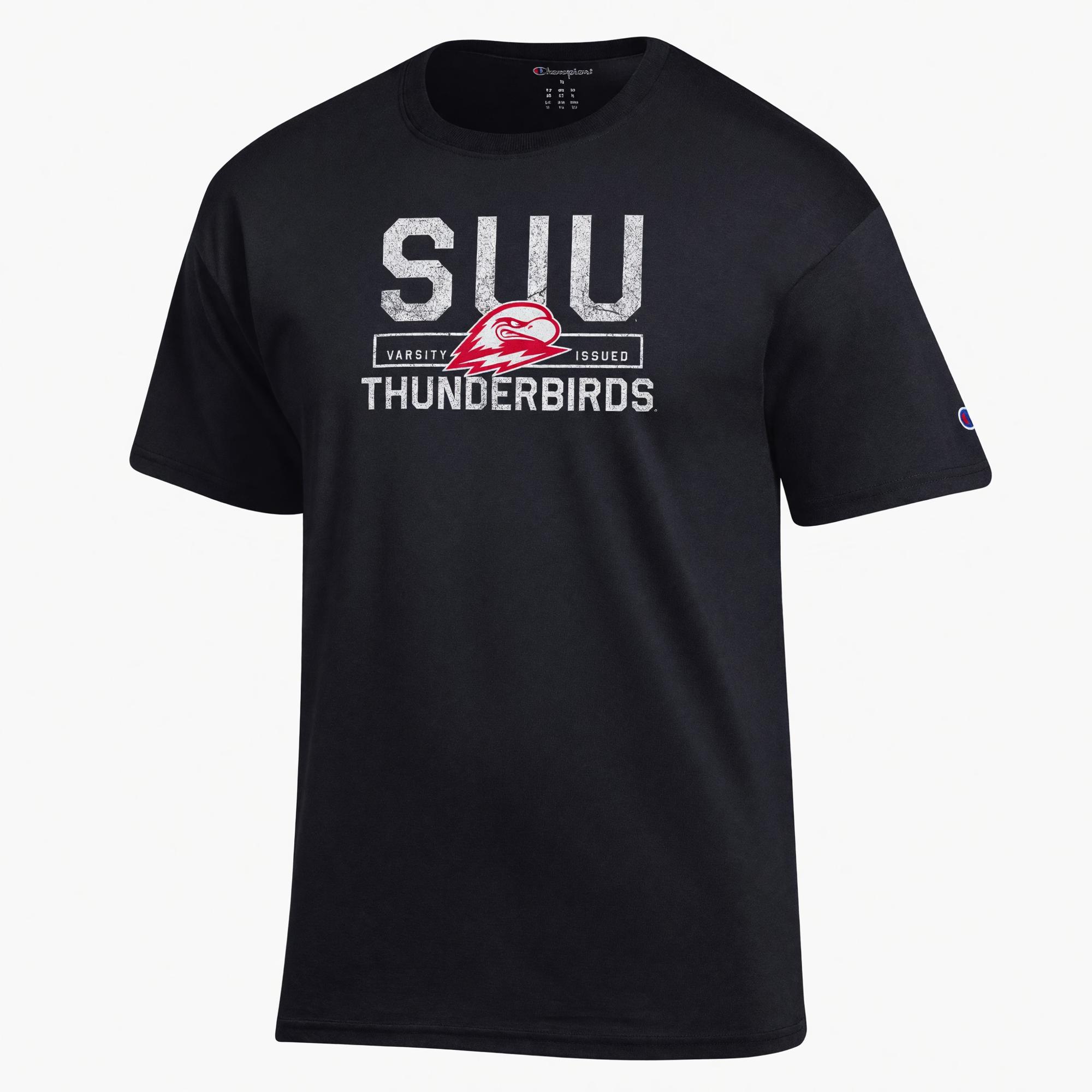 Product image 1 of 1 for CHAMPION TEE S/S BLACK VARSITY ISSUED