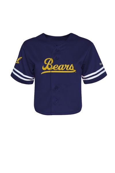 Women's Cropped Baseball Jersey Cal / Bears Logo; $79.00