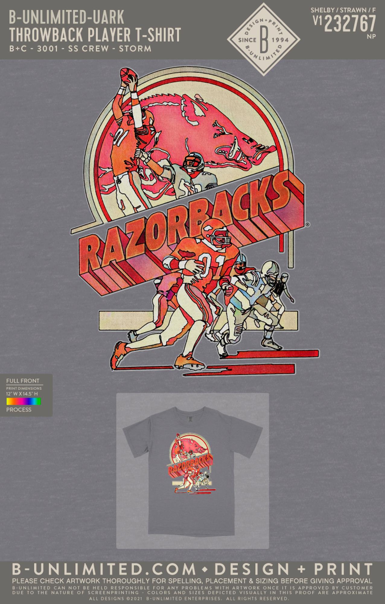 image of: Arkansas Razorbacks Throwback Player Tee