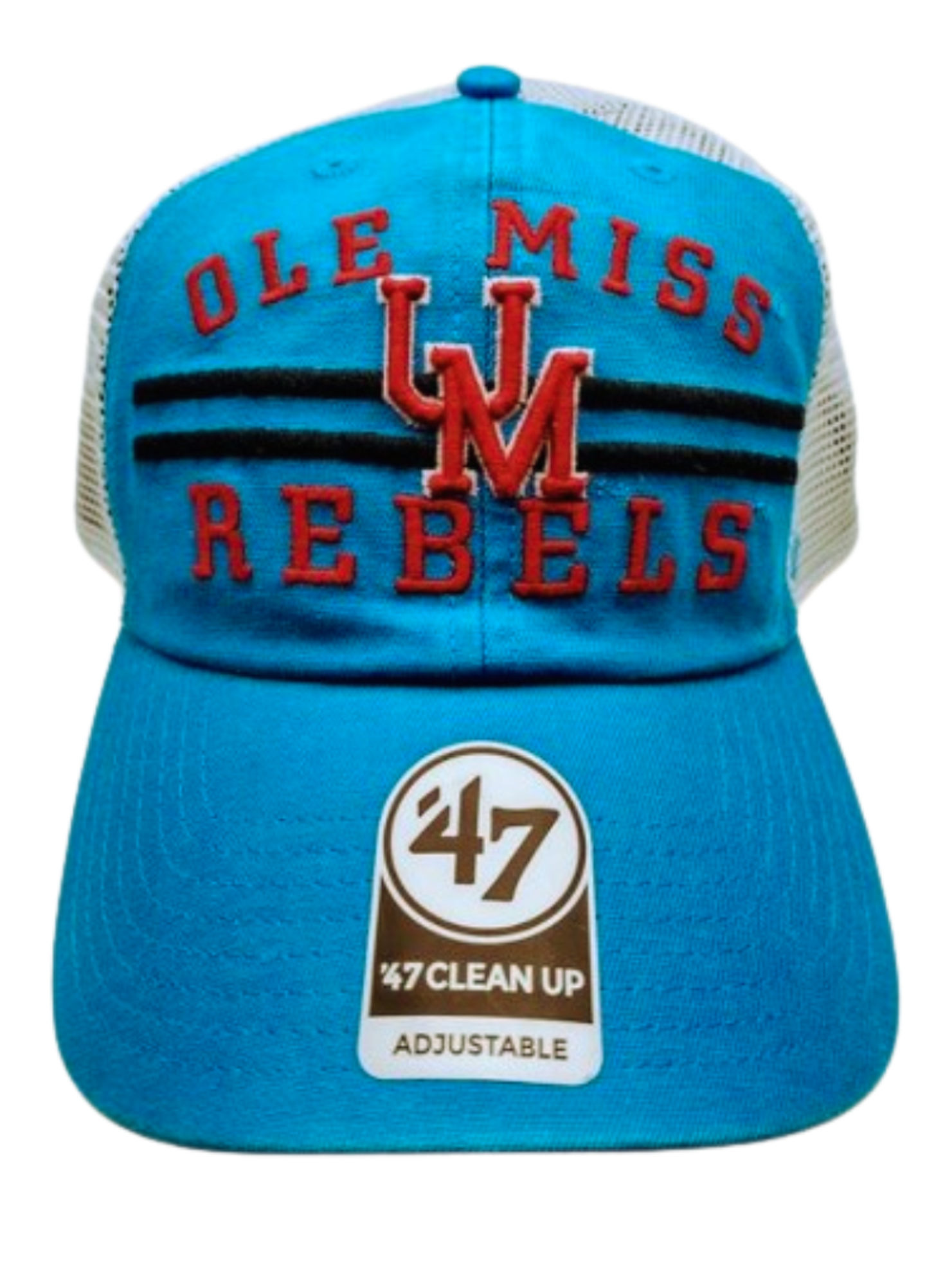 image of: Ole Miss Rebels Vault UM Highpoint Clean Up Adjustable Mesh Hat Glacier Blue