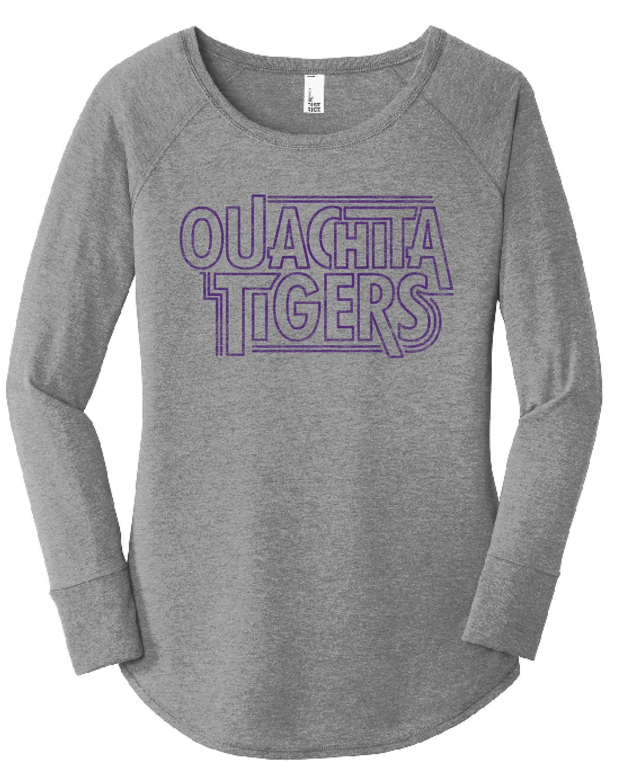 image of: Ouachita Tigers Tri-Blend Long Sleeve Tunic