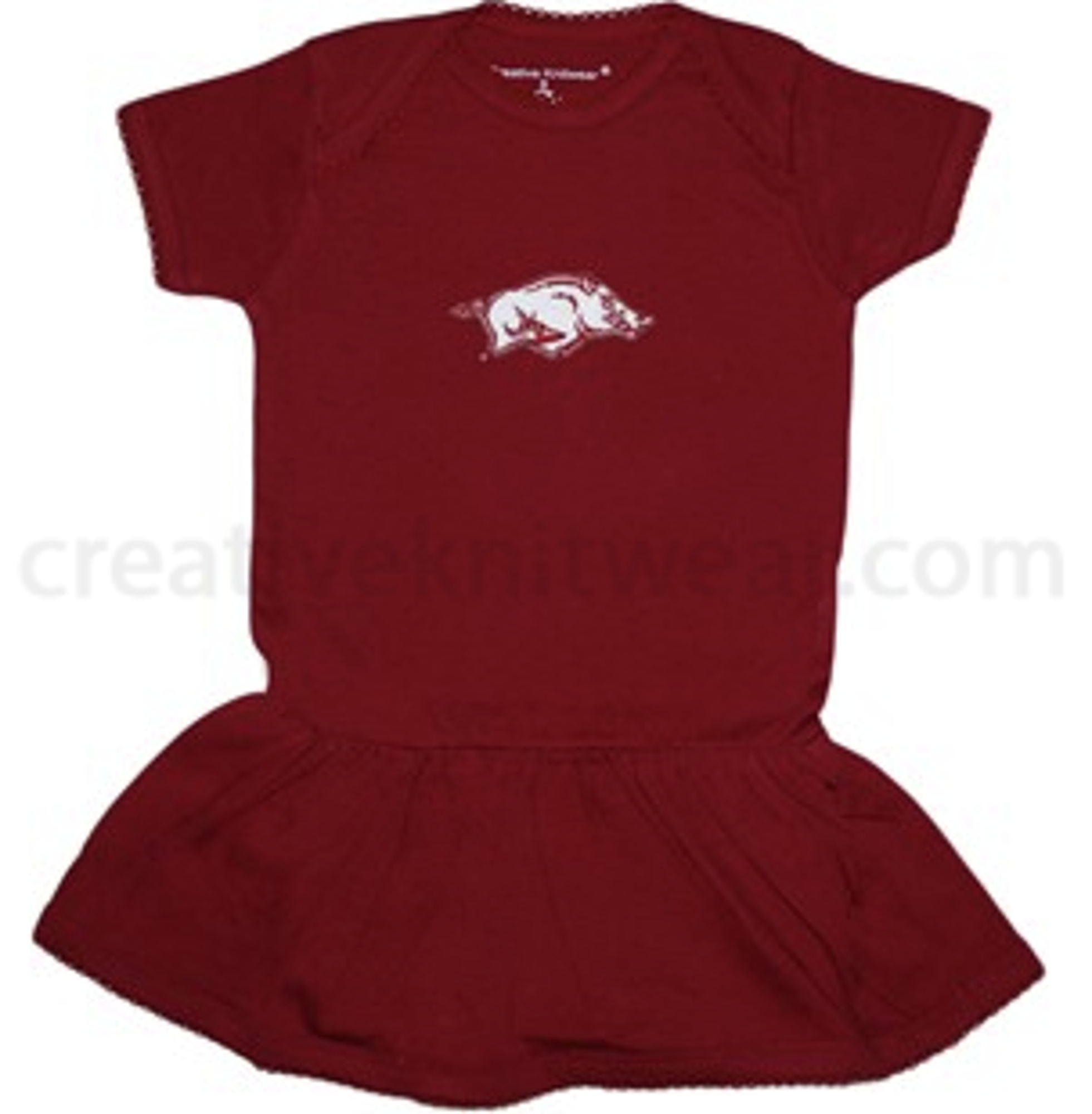 image of: Arkansas Razorbacks Creative Knitwear Infant Bodysuit Dress - Red