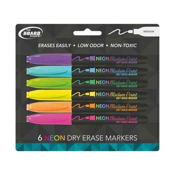 Markers Dry Erase Neon 6pk; $7.49