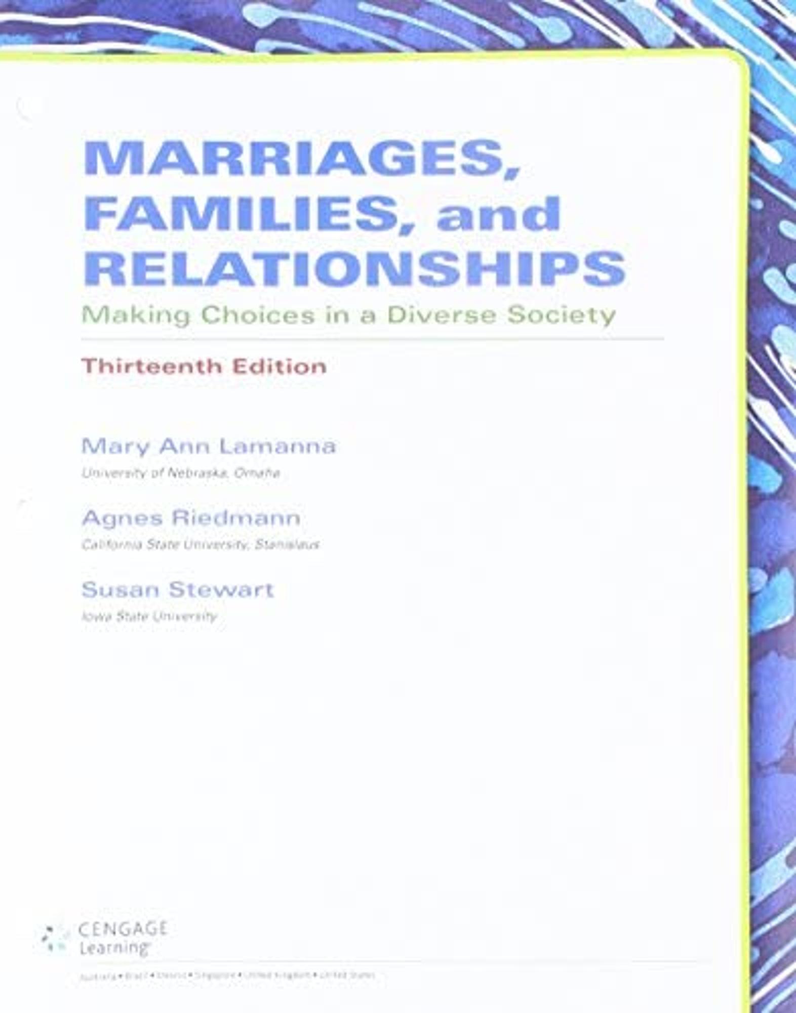 Cover image for -Lamanna / Marriages, Families & Relationships - Loose leaf w/ MindTap Access Card 13e