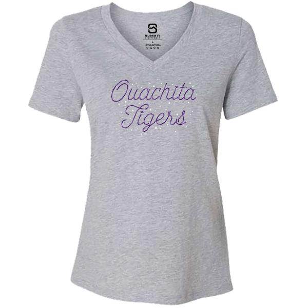 Ouachita Tigers Ladies Perfect V-Neck Short Sleeve Tee; $34.99