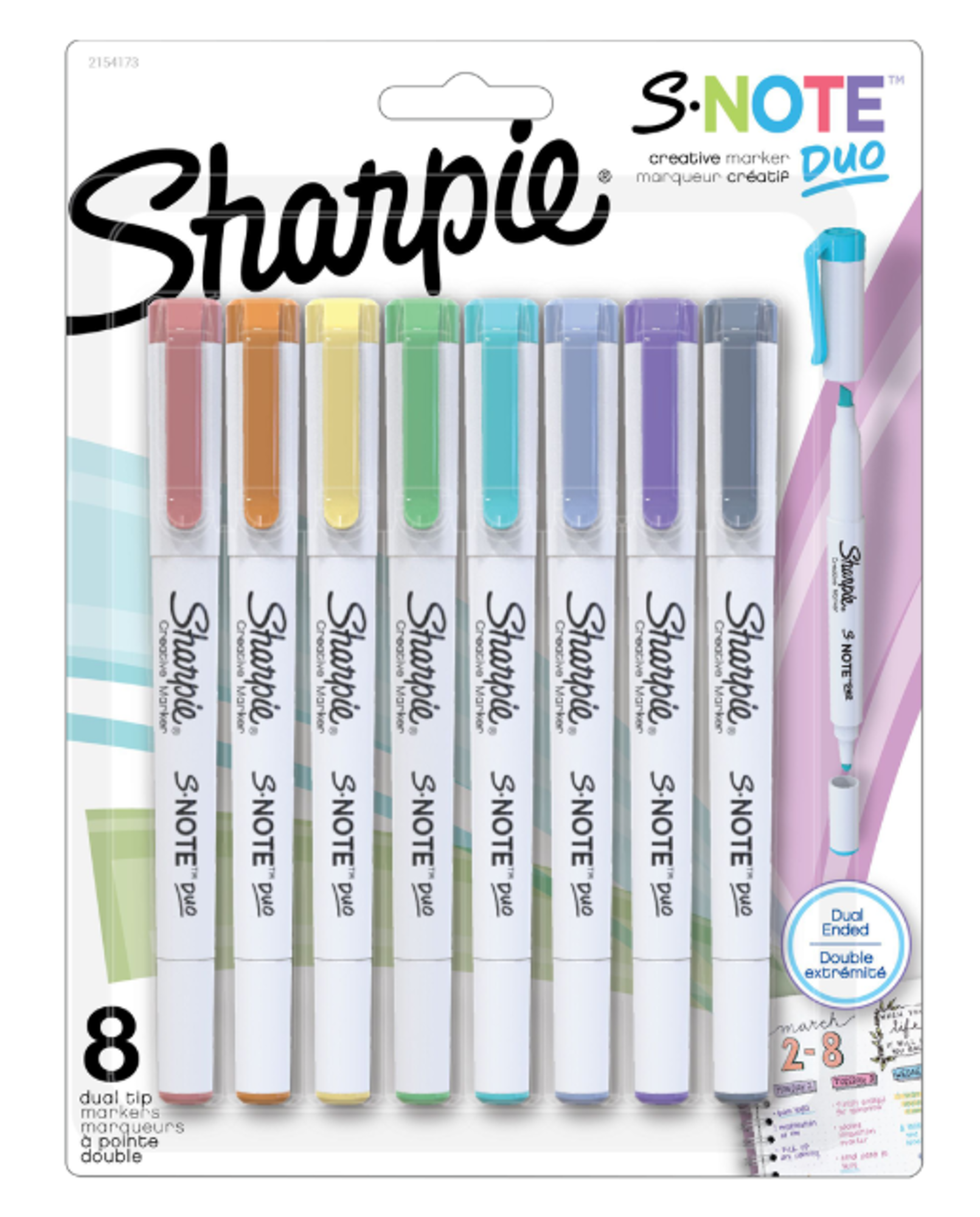 image of: Sharpie S-Note Dual Tip Marker, 8 Pack