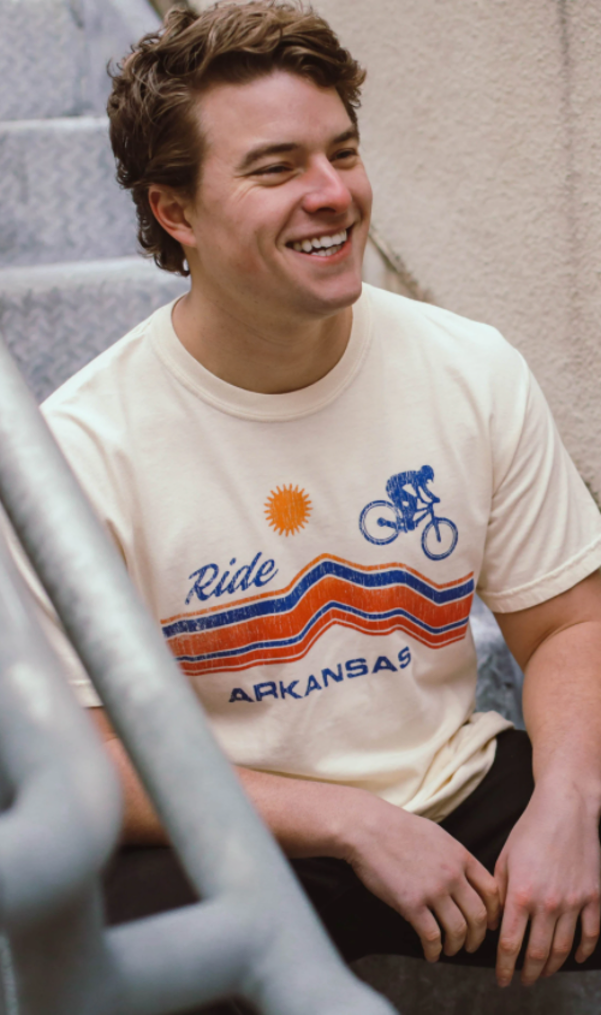 image of: Ride Arkansas Short Sleeve T-Shirt - Cream