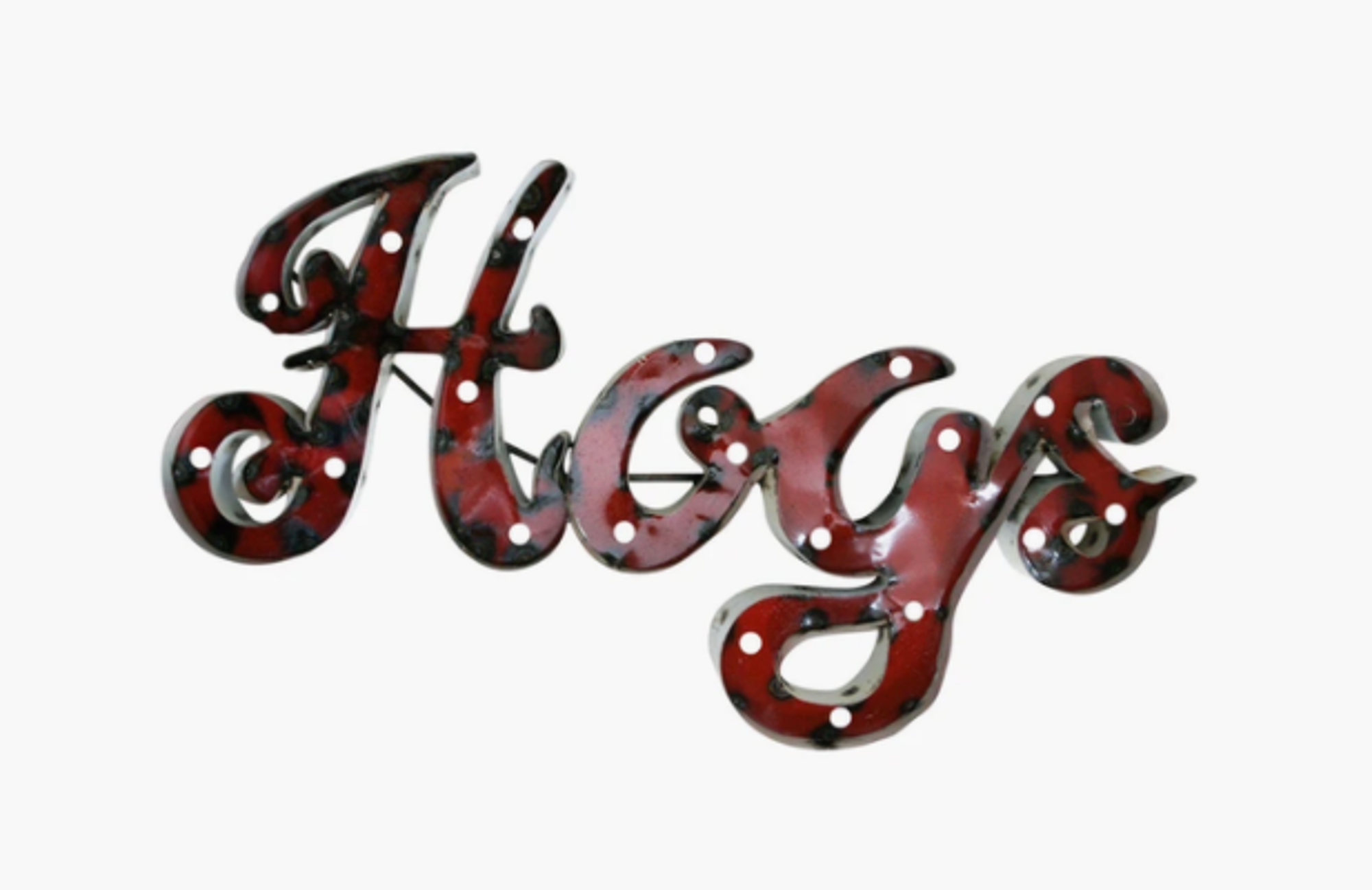 image of: Arkansas Razorbacks Recycled Illuminated Metal Wall Decor- Hogs Sign