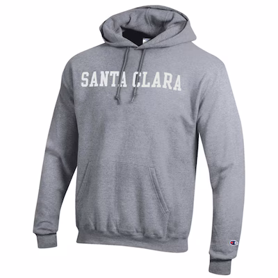 image of: Santa Clara University Champion Powerblend Hood, Heather Gray