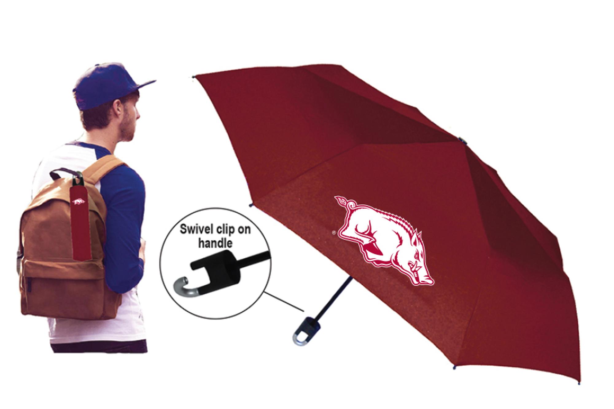 image of: Arkansas Razorbacks 42 Inch Mini Umbrella with Storm Clip