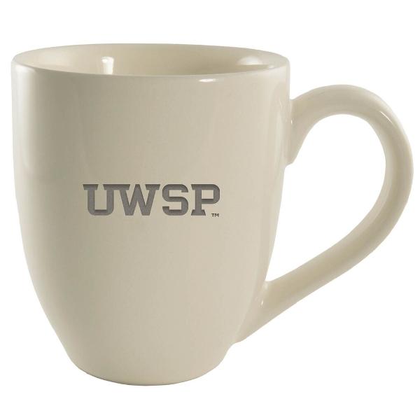 University of Wisconsin Stevens Point 16oz Bistro Solid Ceramic Mug, Cream; $16.98