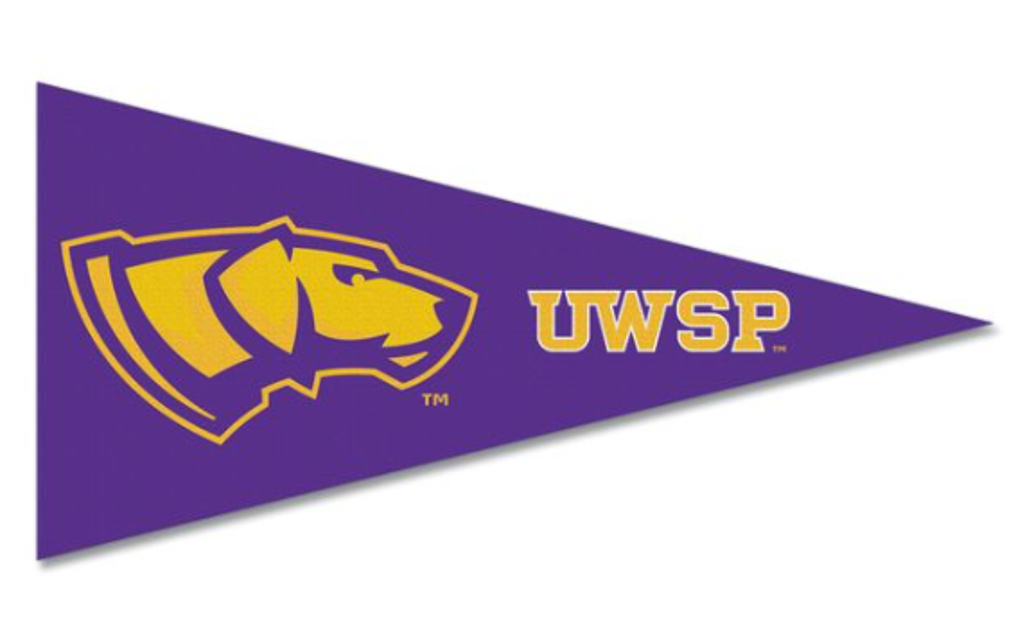 Product image 1 of 1 for UWSP Dog Head Felt Pennant Magnet, Purple