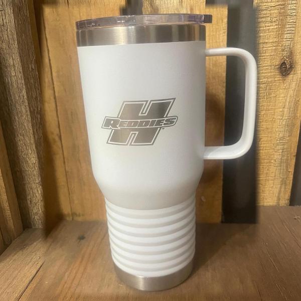 Reddies 20oz Powder Coated Handled Travel Mug; $39.99