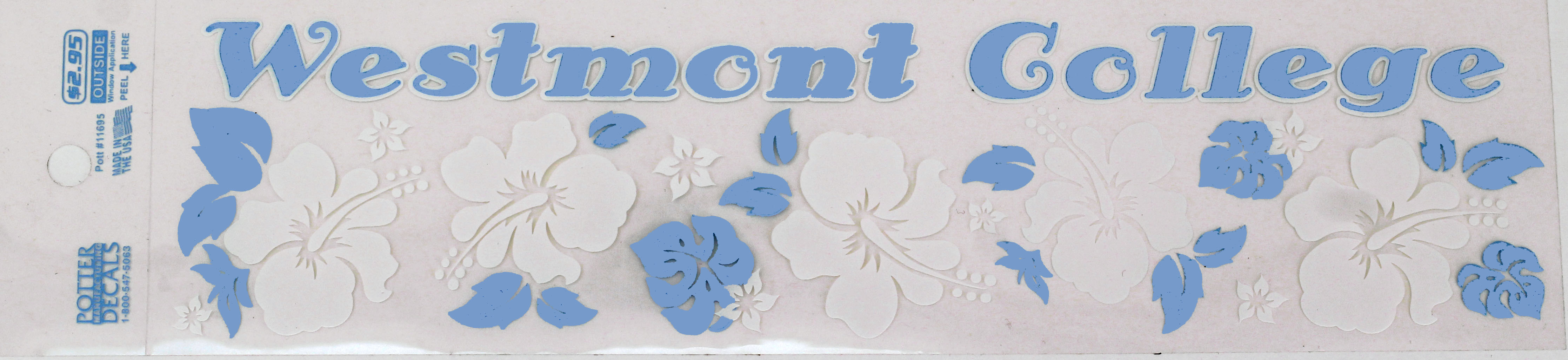 image of: Potter’s Westmont College Blue/White Flower Decal