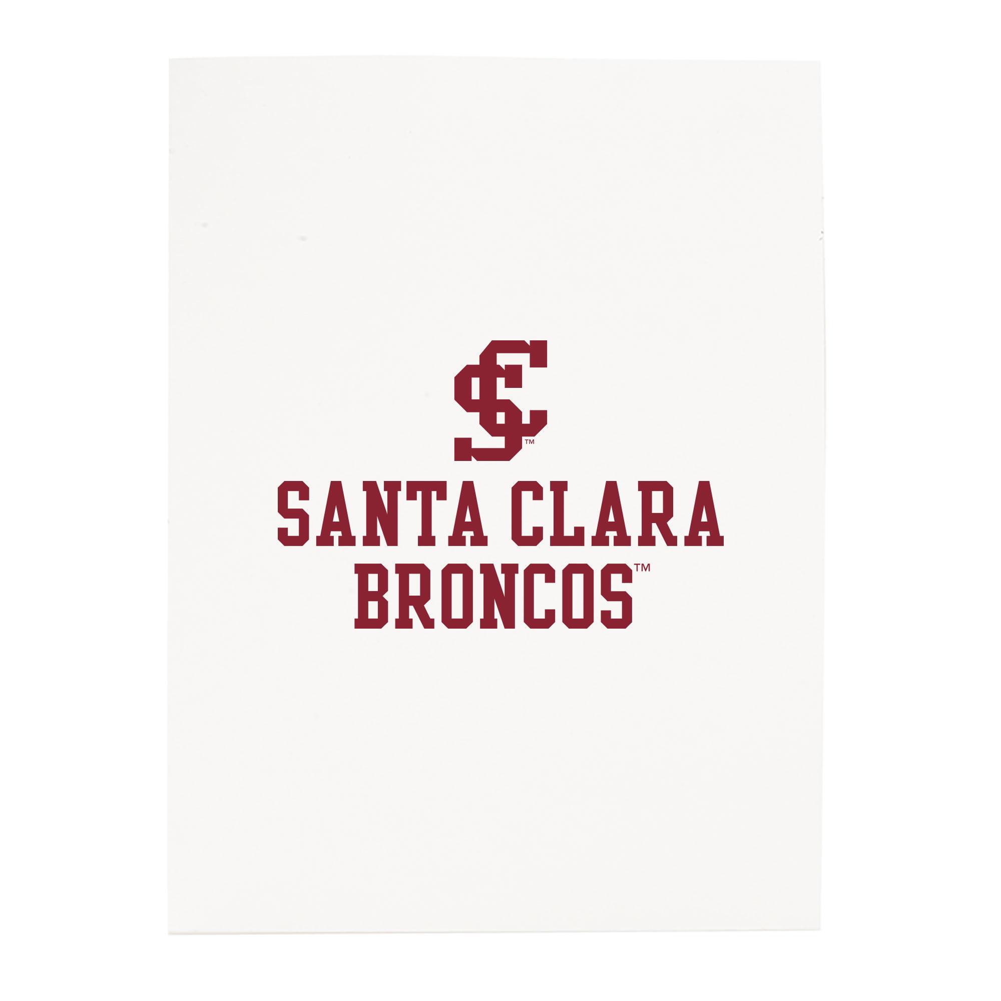 Santa Clara Broncos Gloss Paper Folder, White; $4.98