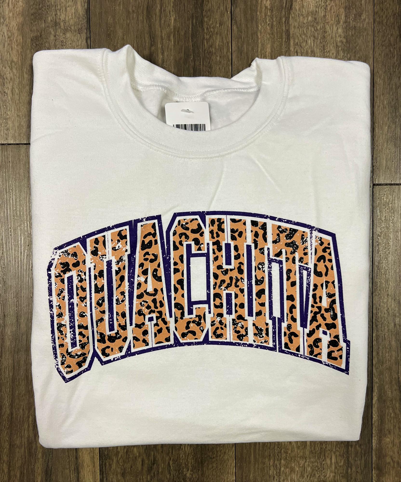 image of: Ouachita Leopard Outline Crew Sweatshirt