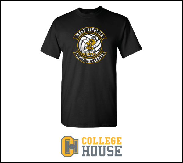 Tee - College House Black "Volleyball" '25; $19.99