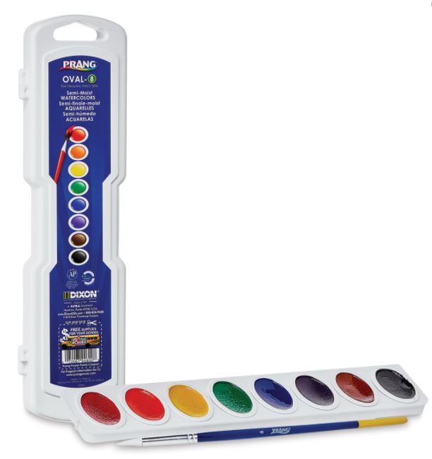 image of: Prang Semi-Moist Oval Watercolors Set/8