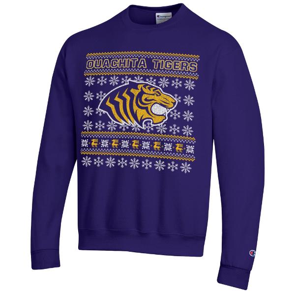 Ouachita Tigers Christmas Powerblend Fleece Crew; $39.99