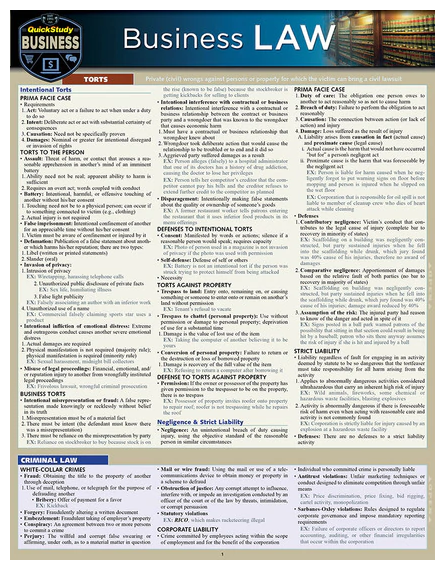 Cover image for BUSINESS LAW LAMINATED STUDY GUIDE