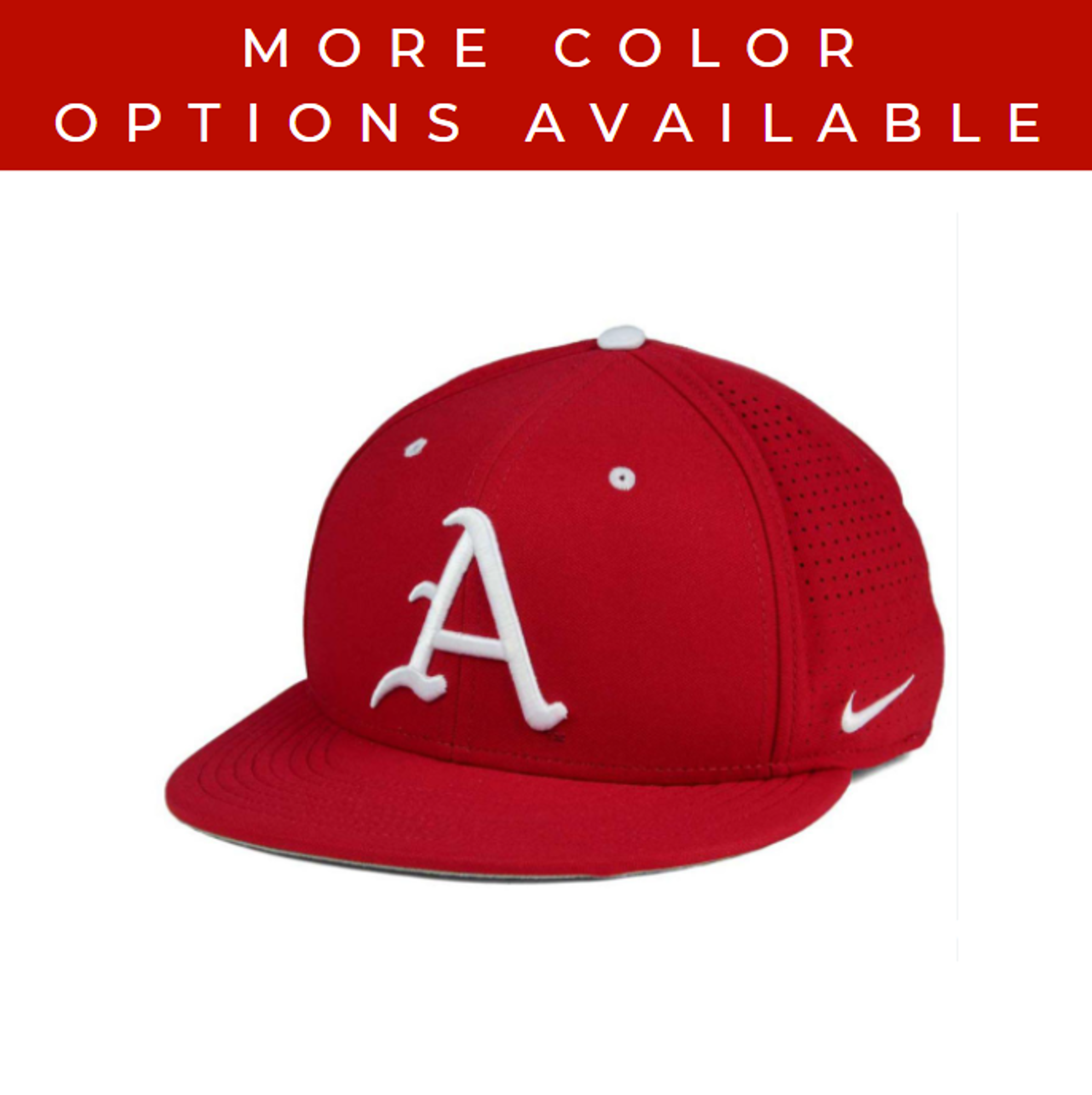 image of: Nike Arkansas Razorbacks Aero True On-Field Baseball Fitted Hat