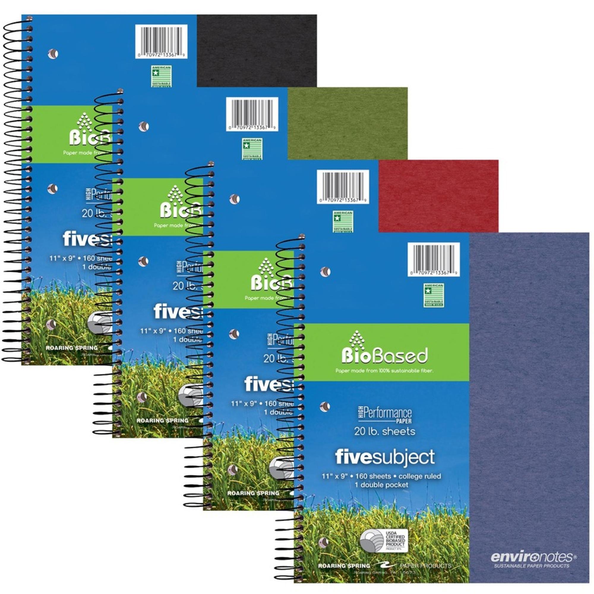 Product image 1 of 1 for Spiral Biobased 5 Subject Recycled Notebook