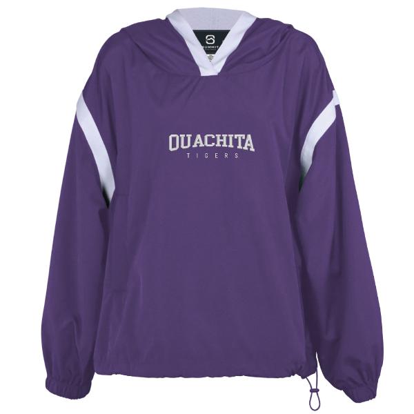 Ouachita Tigers Slouchy Hooded Pullover Rain Jacket; $59.99