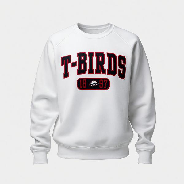 League Crew White T-Birds Unisex 1897; $49.99