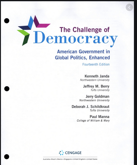 Cover image for CHALLENGE OF DEMOCRACY,ENH.(LL)-TEXT