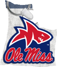 image of: Ole Miss Die-Cut Landshark Acrylic Keychain