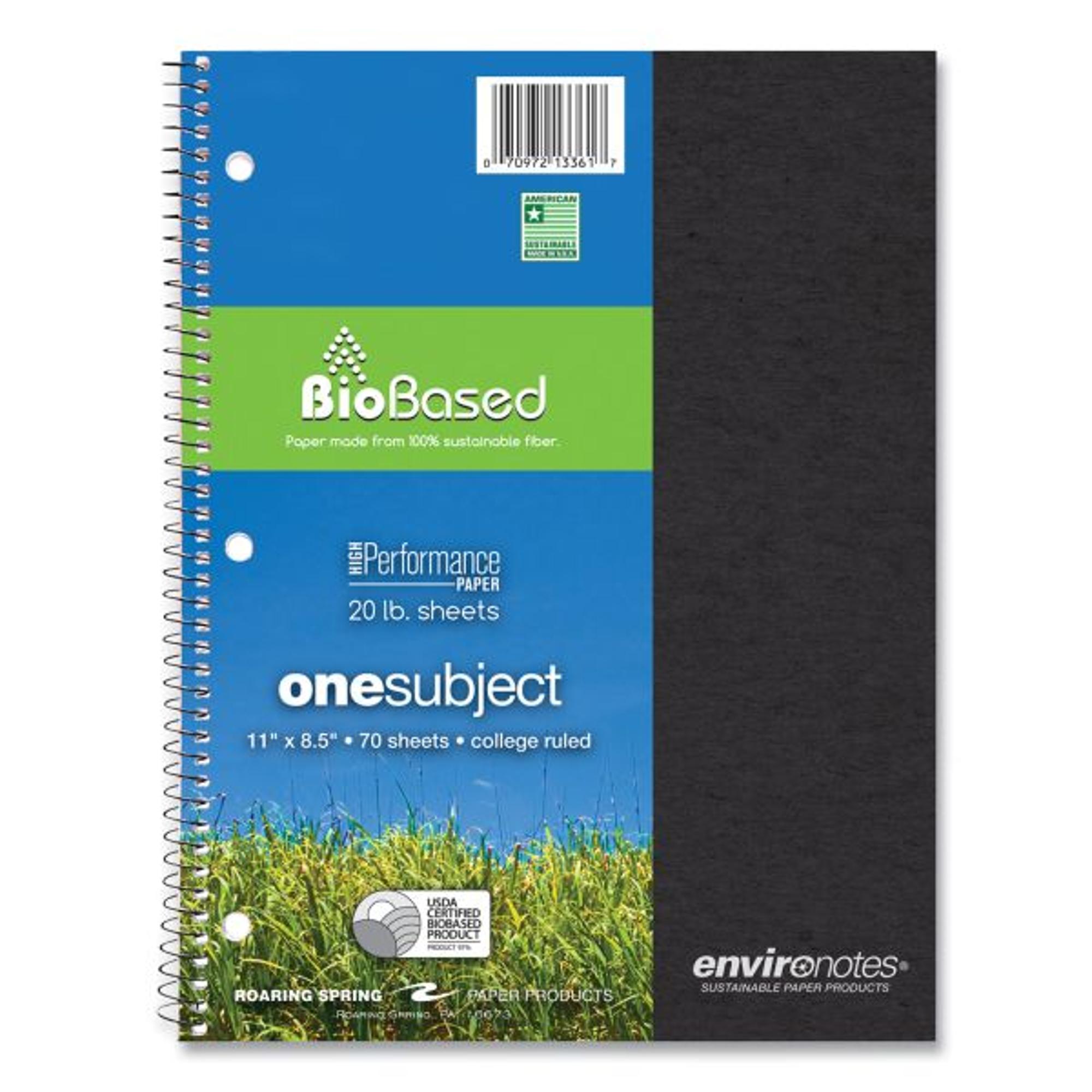 Product image 1 of 1 for Spiral Biobased 3 Subject Recycled Notebook