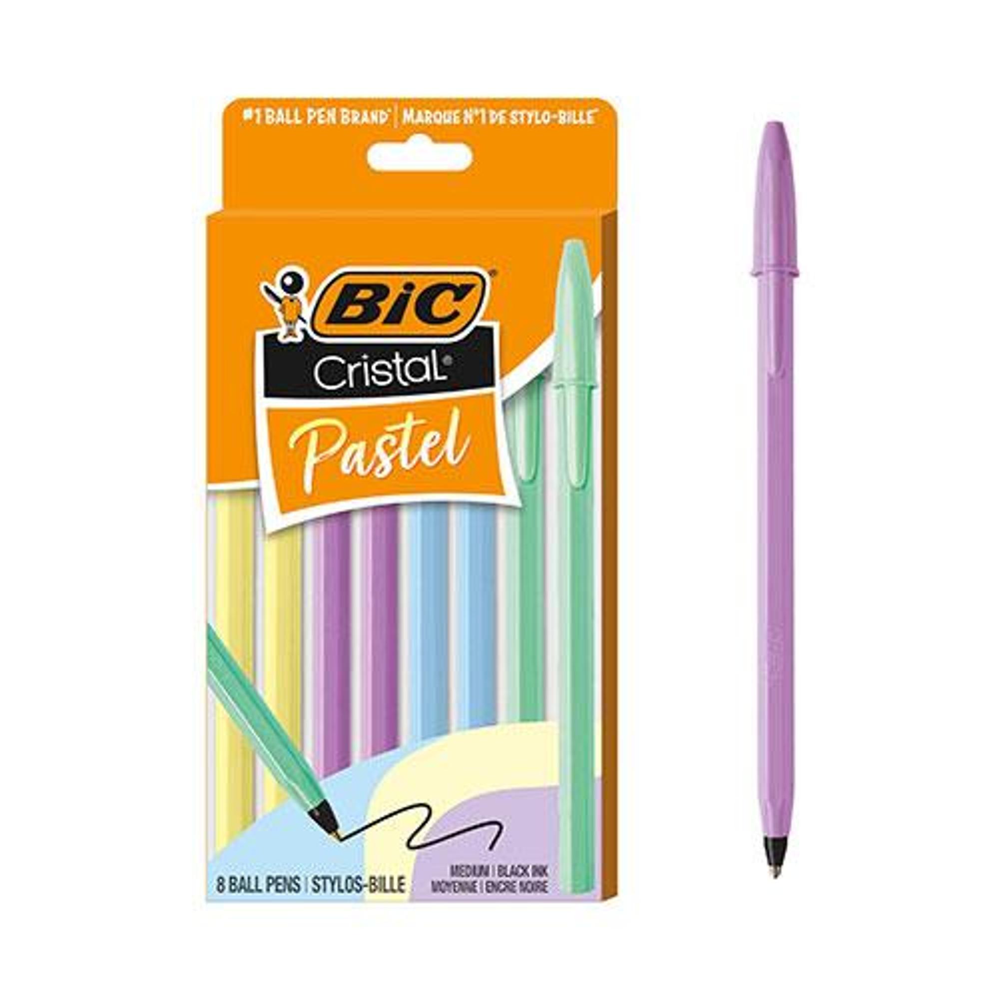 Product image 1 of 1 for PEN CRISTAL STIC PASTEL MEDIUM POINT 8 PK
