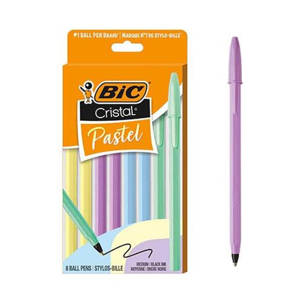 PEN CRISTAL STIC PASTEL MEDIUM POINT 8 PK; $4.49