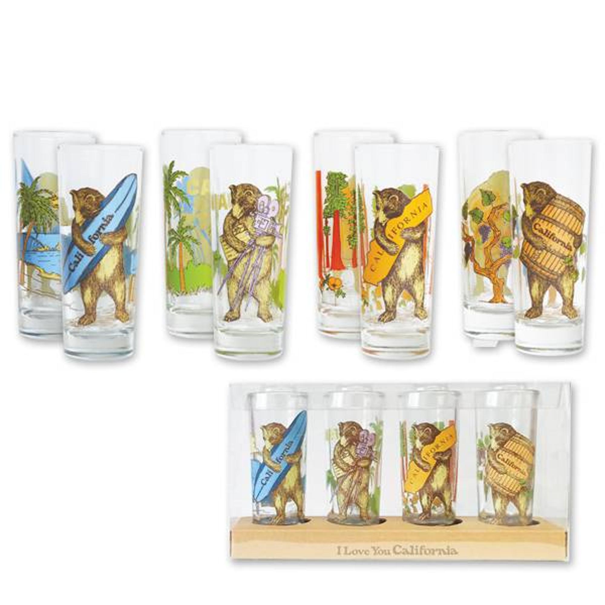 image of: California Bear Glass Shooters, Set of 4