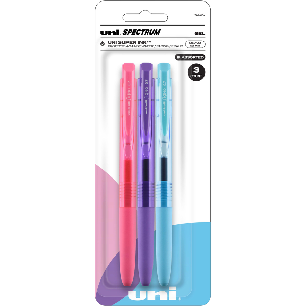 Uni-ball Spectrum .7mm Retractable Gel Pens, 3 Pack; $8.98