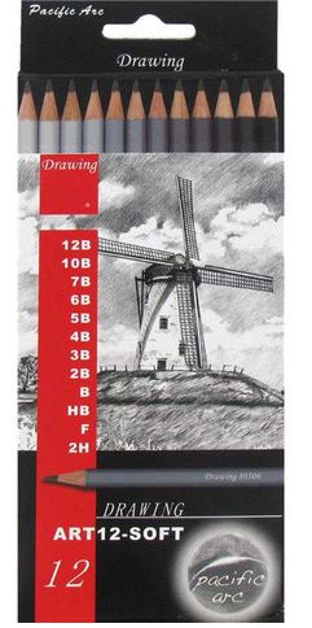 image of: Drawing Pencil Set of 12 Soft Degrees