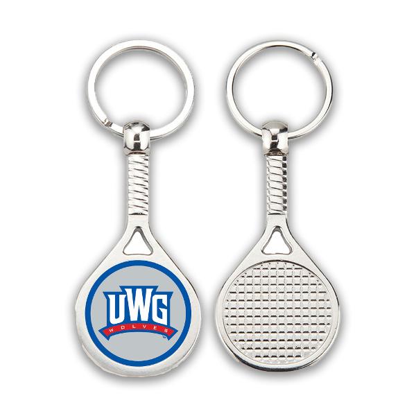 ATHLETICS LOGO TENNIS METAL KEY TAG; $12.99