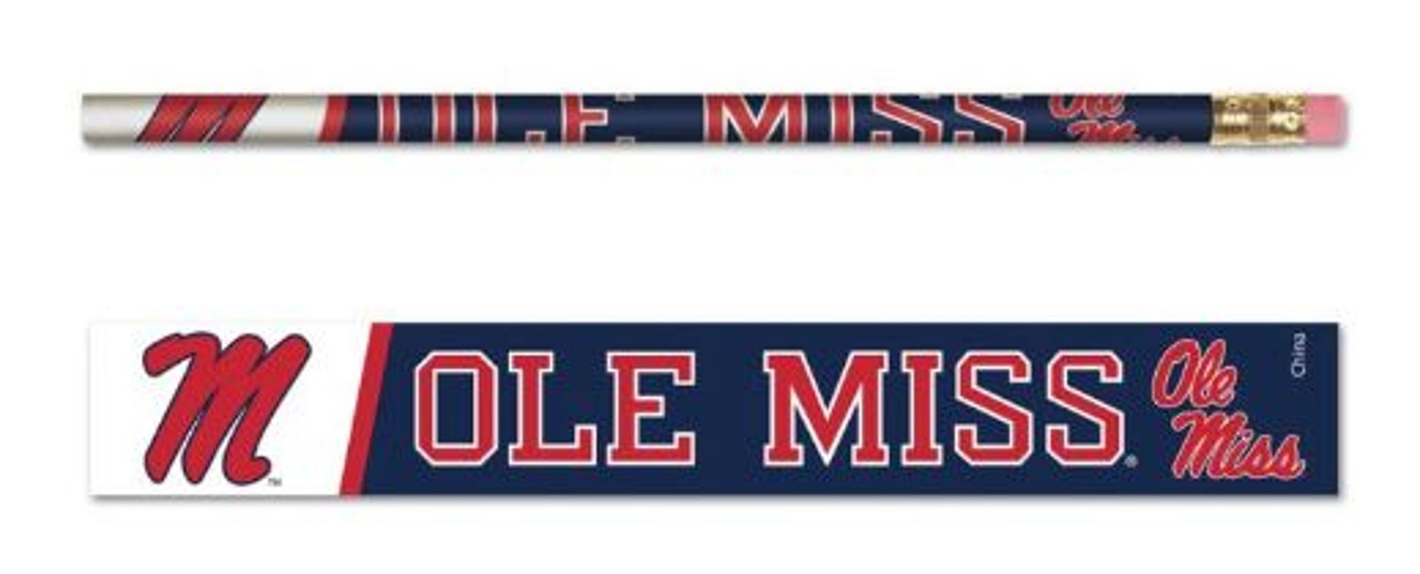 image of: Ole Miss Script M Pencil 6-pack