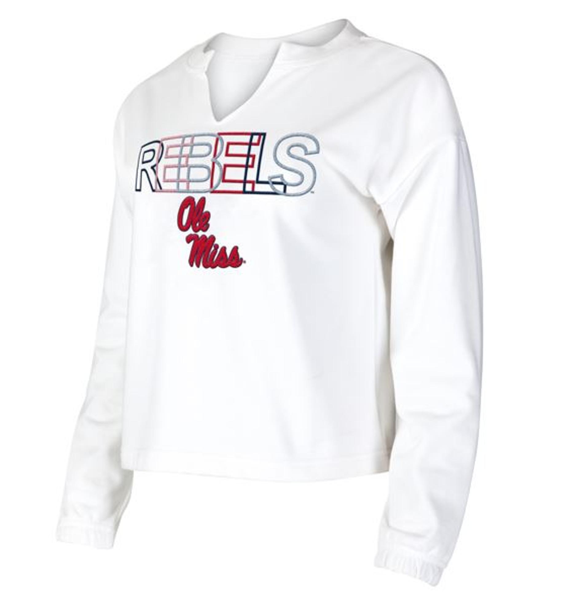 image of: Ole Miss Ladies' Sunray French Terry Long Sleeve Top