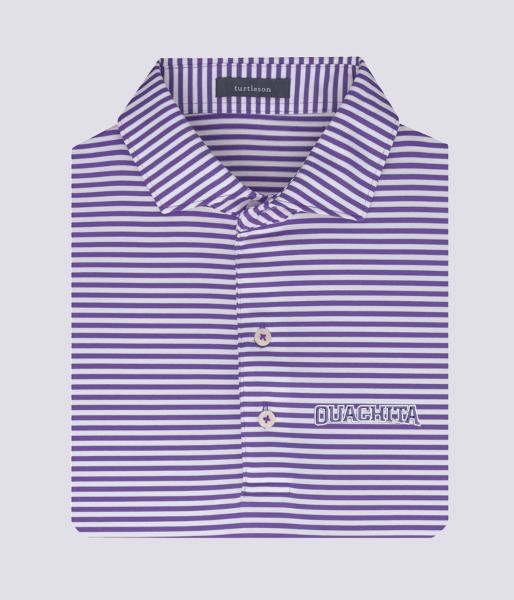 Ouachita Turtleson Cooper Stripe Performance Polo; $109.99
