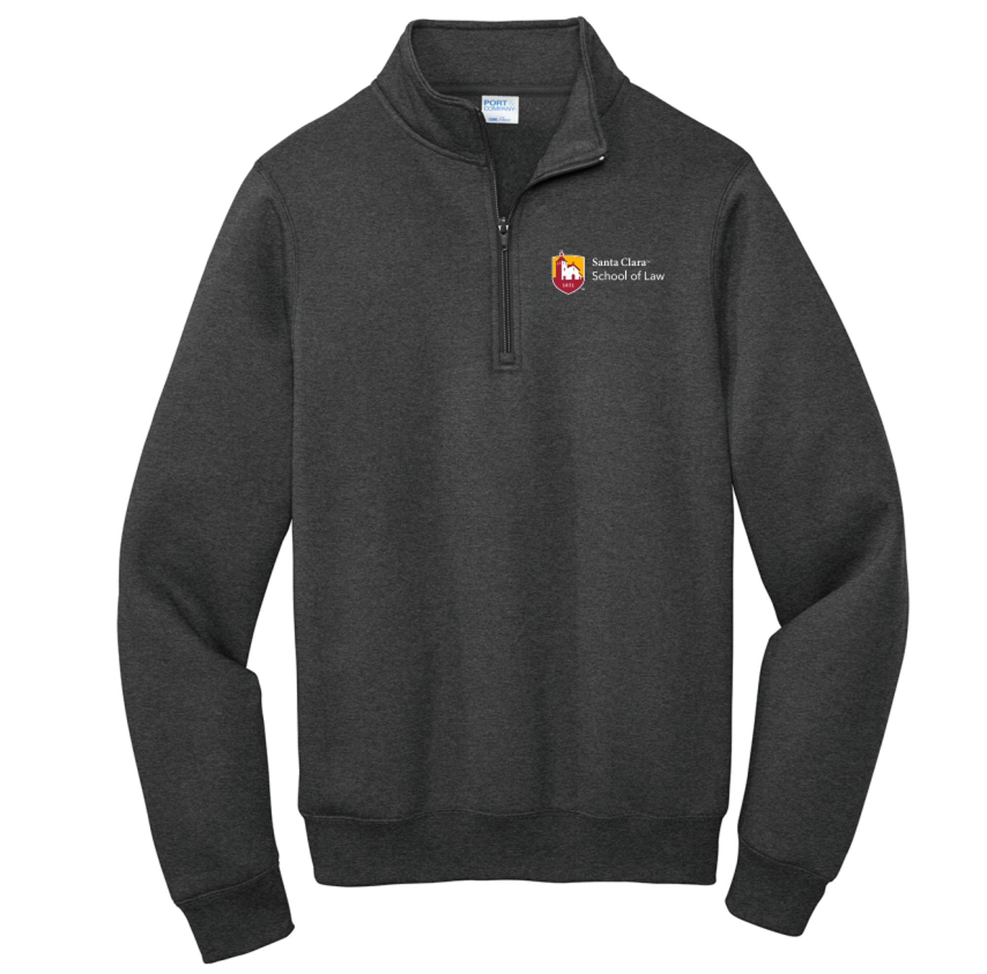 image of: Santa Clara University School of Law Quarter Zip Jacket, Dark Heather Gray