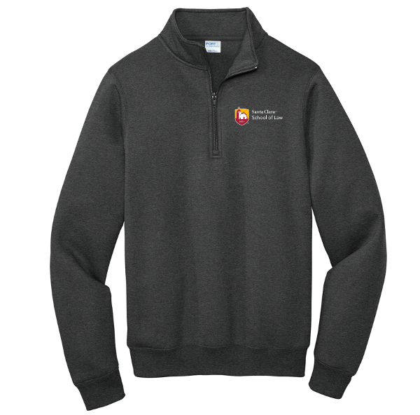 Santa Clara University School of Law Quarter Zip Jacket, Dark Heather Gray; $49.98