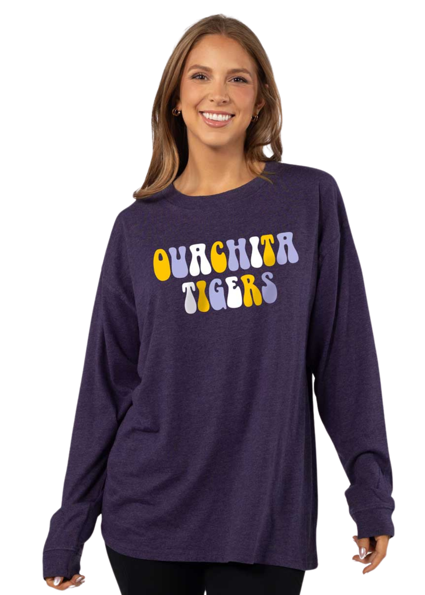 image of: Ouachita Tigers Women's Forever Long Sleeve Tee, Purple