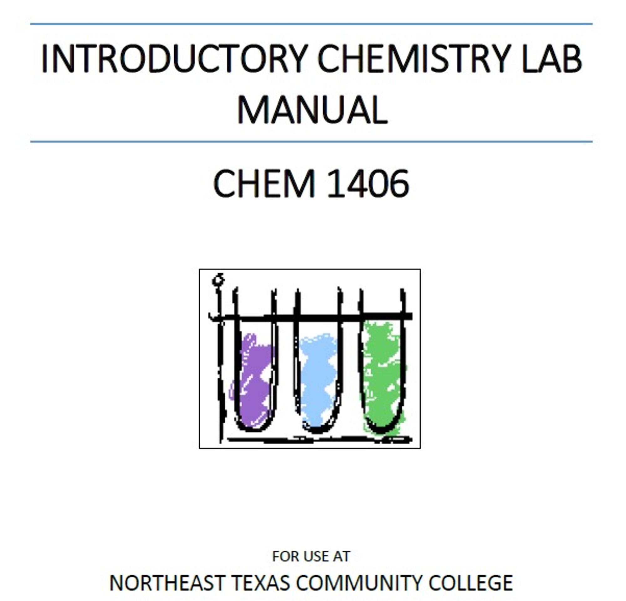 Cover image for CHEM 1406: Intro to Chemistry Lab Manual
