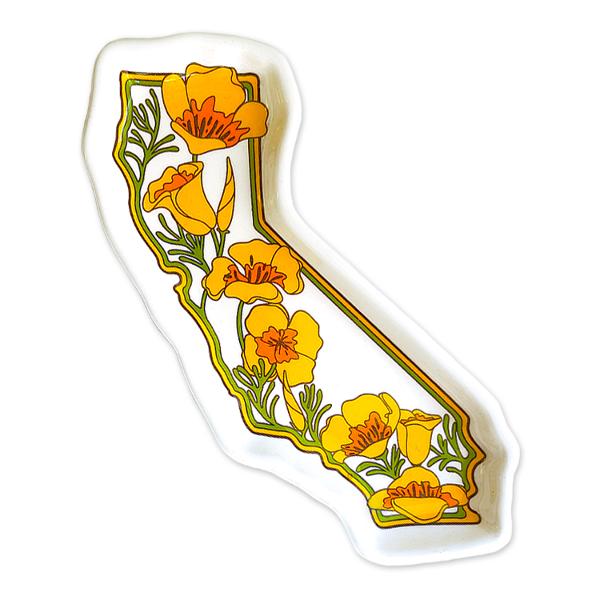 California with Poppies Trinket Tray; $12.98